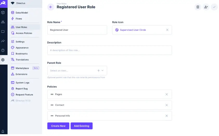 Roles Page